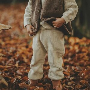 DONSJE AMSTERDAM LUCA RIB KNIT TROUSER PANTS IN SILVER SAGE